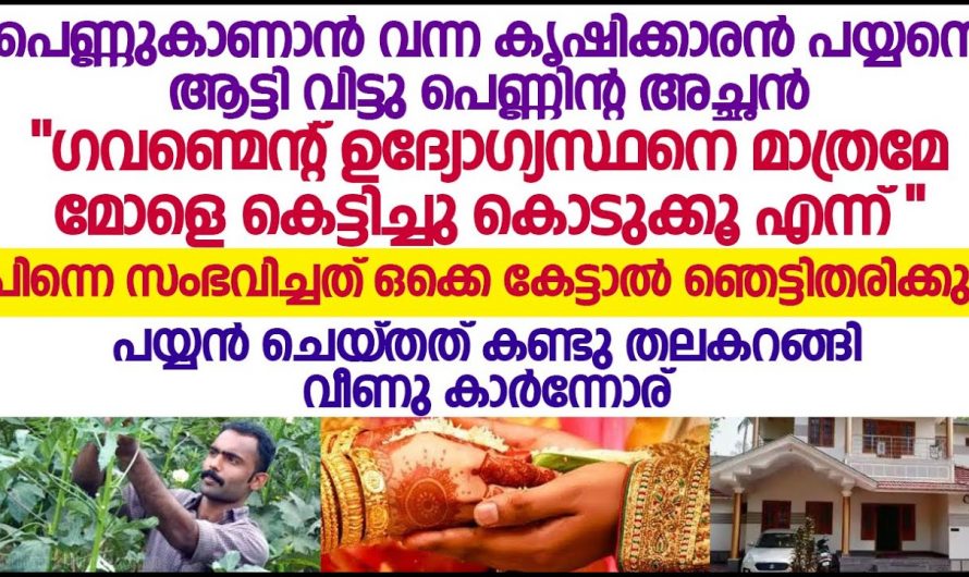കൃഷിക്കാരൻ ആണെന്ന് പറഞ്ഞ് വിവാഹം വേണ്ട എന്ന് വച്ചു പക്ഷേ പിന്നീട് ആ വധുവിന്റെ പിതാവിന് സംഭവിച്ചത് കണ്ടോ
