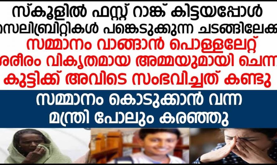 വികൃതമായ  അമ്മയെയും കൊണ്ട് ഉന്നത വിദ്യാഭ്യാസ പുരസ്കാരം വാങ്ങാൻ പോയ ഒരു മകൻ…. മകൻറെ വാക്കുകൾ കേട്ട് കണ്ണീരണിഞ്ഞൊരു മന്ത്രി….