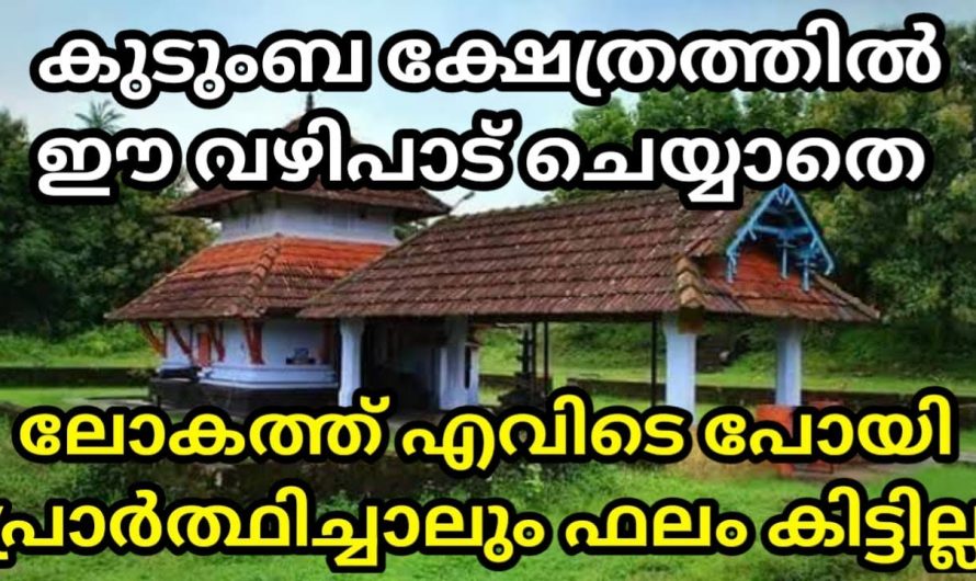 നിങ്ങൾ നിങ്ങളുടെ കുടുംബക്ഷേത്രത്തിൽ ഇത്തരത്തിൽ ഒന്ന് ചെയ്തു നോക്കൂ. ഭാഗ്യം നിങ്ങളെ തേടിയെത്തും…