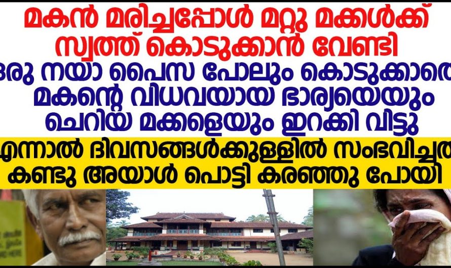 മൂത്ത മകൻ മരിച്ചപ്പോൾ സ്വത്തെല്ലാം സ്വന്തമാക്കി അച്ഛനെ വൃദ്ധസദനത്തിൽ ആക്കി ഇളയ മകനും മകളും…