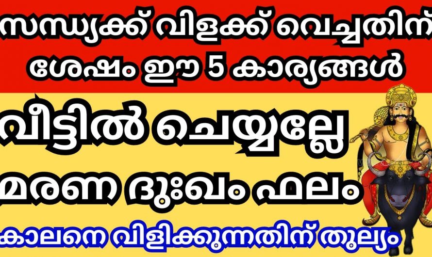 സന്ധ്യാവിളക്ക് കൊളുത്തിയതിനു ശേഷം അറിയാതെപോലും ഇത്തരം തെറ്റുകൾ ചെയ്യരുത്…