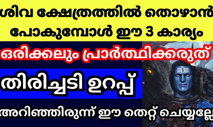 നിങ്ങൾ ഒരു ശിവഭക്തൻ അല്ലെങ്കിൽ ശിവ ഭക്ത ആണെങ്കിൽ ഇക്കാര്യങ്ങൾ അറിയണം…