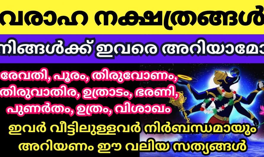 വരാഹ നക്ഷത്ര ജാതകരാണ് നിങ്ങളെങ്കിൽ ഇക്കാര്യങ്ങൾ ഒരിക്കലും അറിയാതെ പോകല്ലേ…