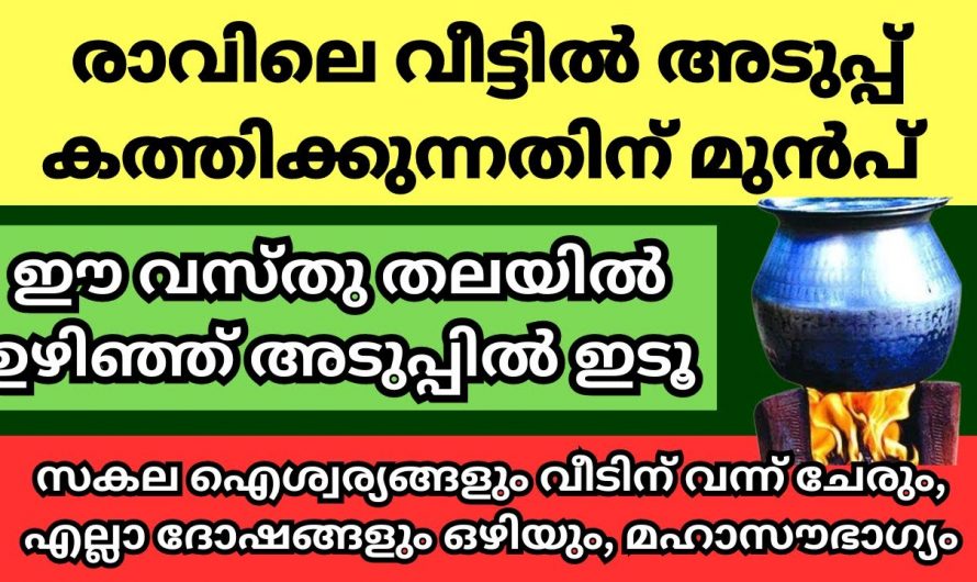 വീട്ടമ്മമാർ അടുക്കളയിൽ എന്നും ഇത്തരത്തിൽ ഒന്ന് ചെയ്തു നോക്കൂ ഭാഗ്യം നിങ്ങളെ തേടിയെത്തും…