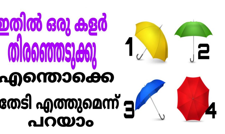 നിങ്ങൾ ഇഷ്ടപ്പെടുന്ന നിറം ഇതിൽനിന്ന് തിരഞ്ഞെടുക്കു ഭാഗ്യം നിങ്ങളെ തേടിയെത്തുന്നു…