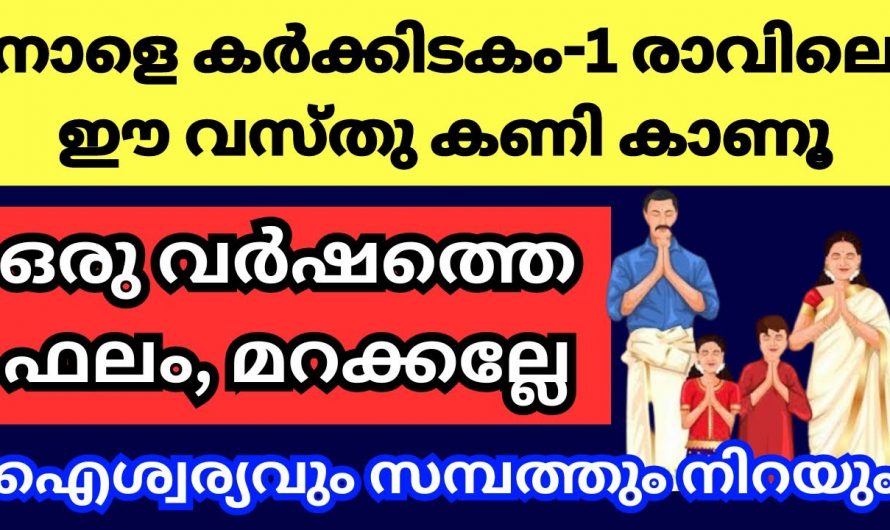 കർക്കിടകത്തിൽ ഇത്തരത്തിൽ ഒന്ന് കണികണ്ടു നോക്കൂ ഭാഗ്യം നിങ്ങളെ തേടിയെത്തും…